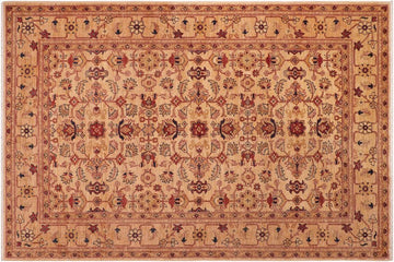 handmade Transitional Kafkaz Gold Rust Hand Knotted RECTANGLE 100% WOOL area rug 6 x 9